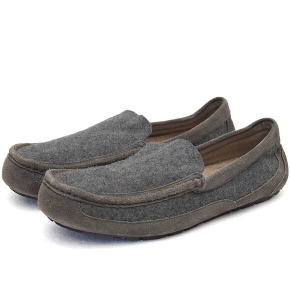 UGG Gray Wool Ascot Slippers Size 9 - Picture 1 of 10